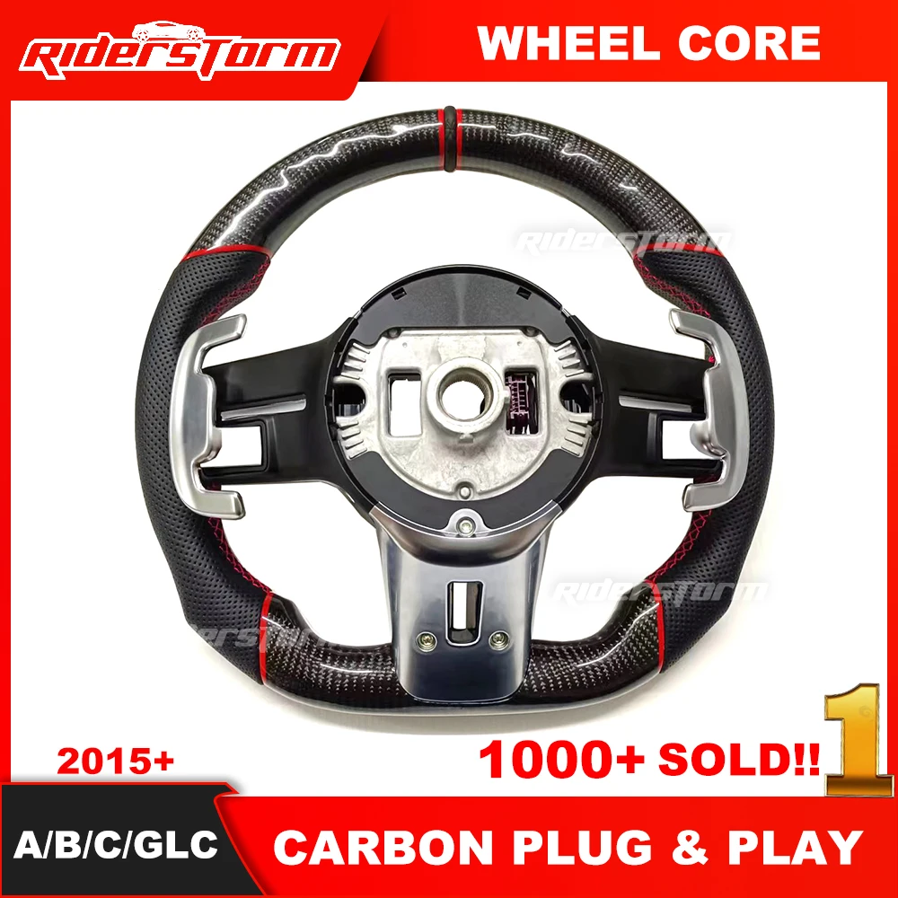 Car Restyling New Dragonfly Real Carbon Fiber Steering wheel Suitable for merced A/C/E/B/GLS Models W246 W205 Wheel 2015+