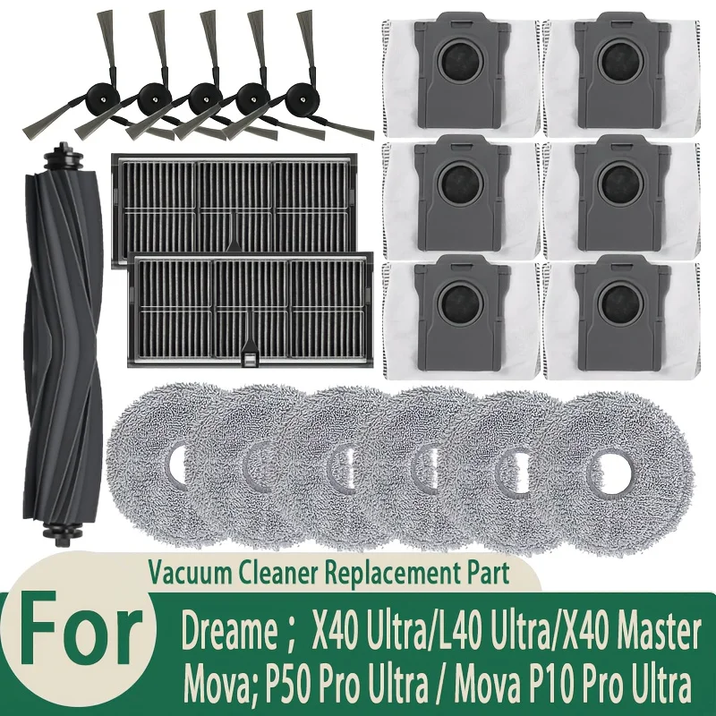 20-Piece Super Accessory Kit Compatible For Dreame X40 Ultra / L40 Ultra / MOVA P10 / P50 Pro Ultra Vacuum Cleaners