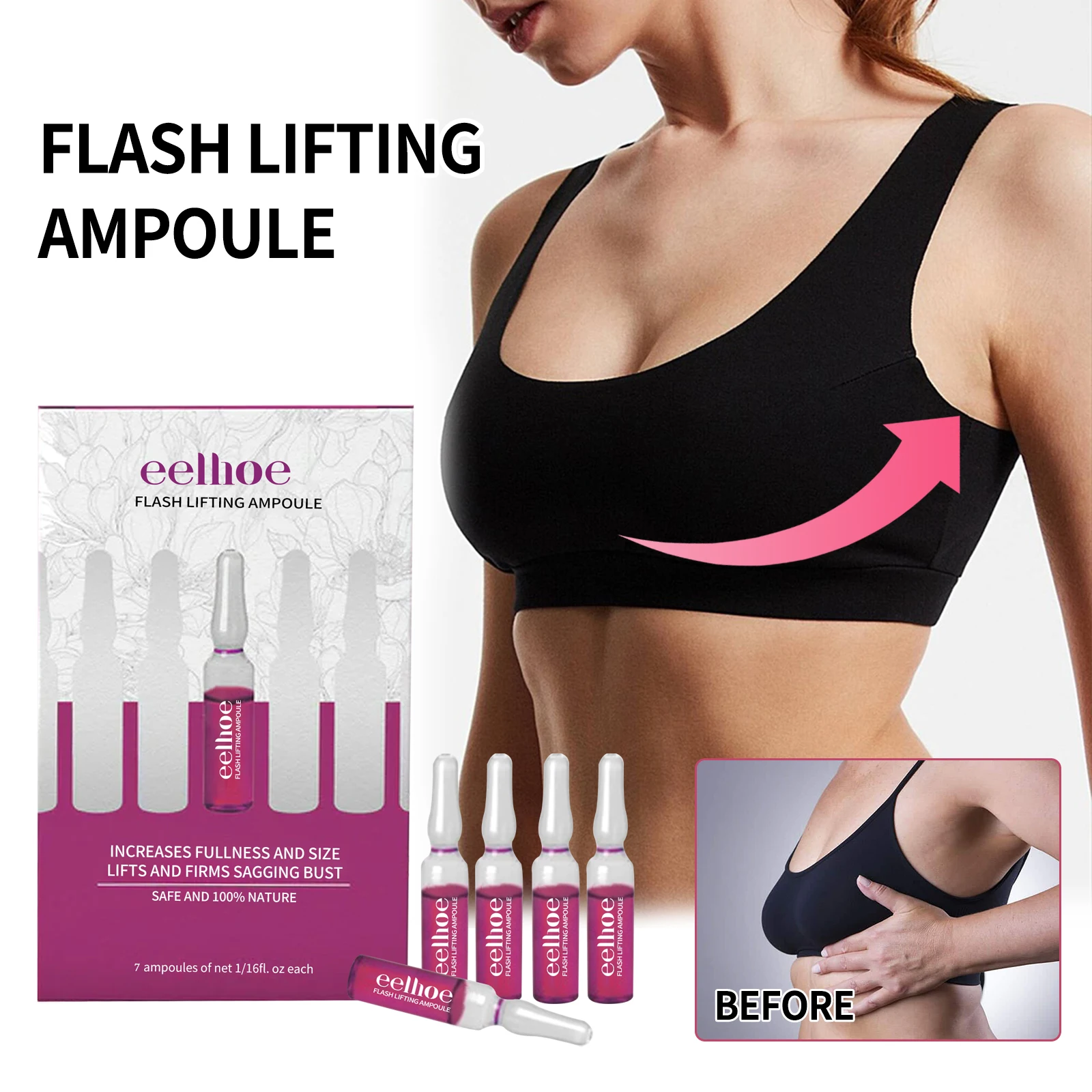 Breast Lifting Ampoule Massage for Plump, Firm, and Lifted Skin Breast Care Ampoule Essential Oil