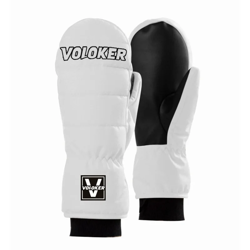 Down-filled ski gloves, winter warm gloves, thickened, windproof and cold-resistant, winter cycling gloves