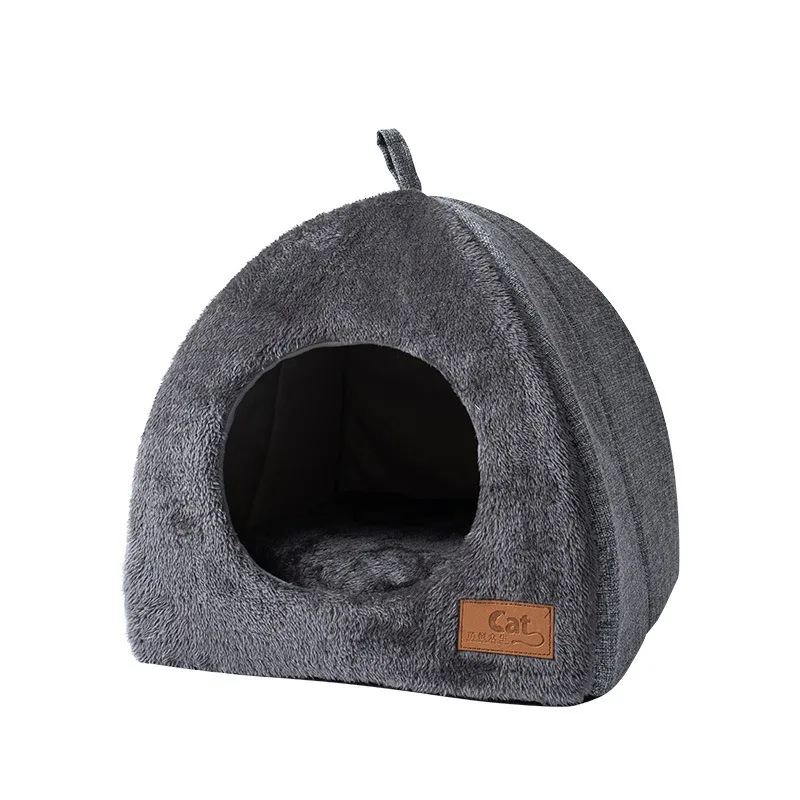 New Triangle Cat Nest Closed Cat House Pet Nest Warmth Thickened Deep Sleep Dog Nest Pet Supplies Cat Dog Nest Warmth Thickened
