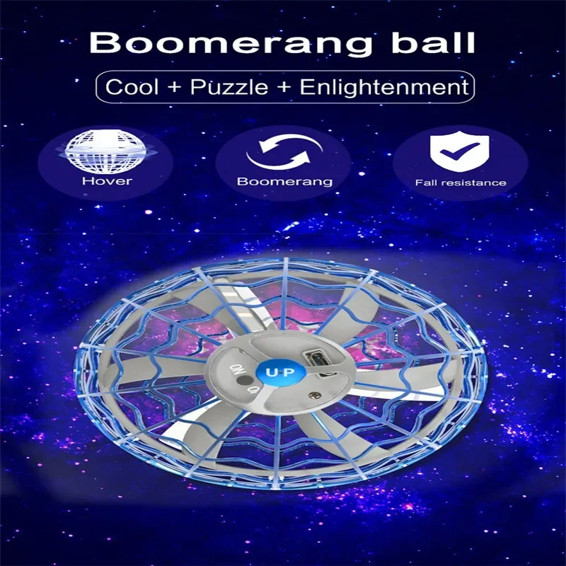 Original Product Fly Ball Hover Ball LED Light Rotating Fly Ball Toy Flying Drone Ball 2023 Indoor and Outdoor Children\'s Gift