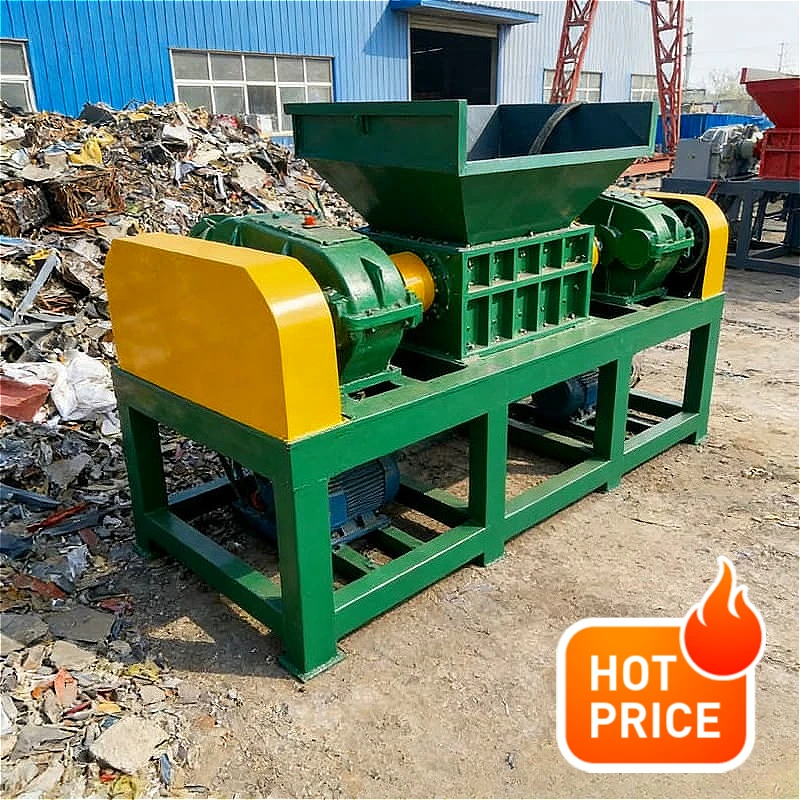 Industrial Shredder Double Shaft Rubber Recycling Machine Whole Truck Tires Steel Belt Separation Crumb Rubber Production Custom