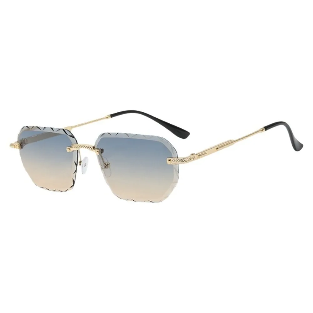 

Personality UV 400 Rimless Sunglasses Square Frameless Men Sunglasses Metal Korean Style Driving Eyewear Female