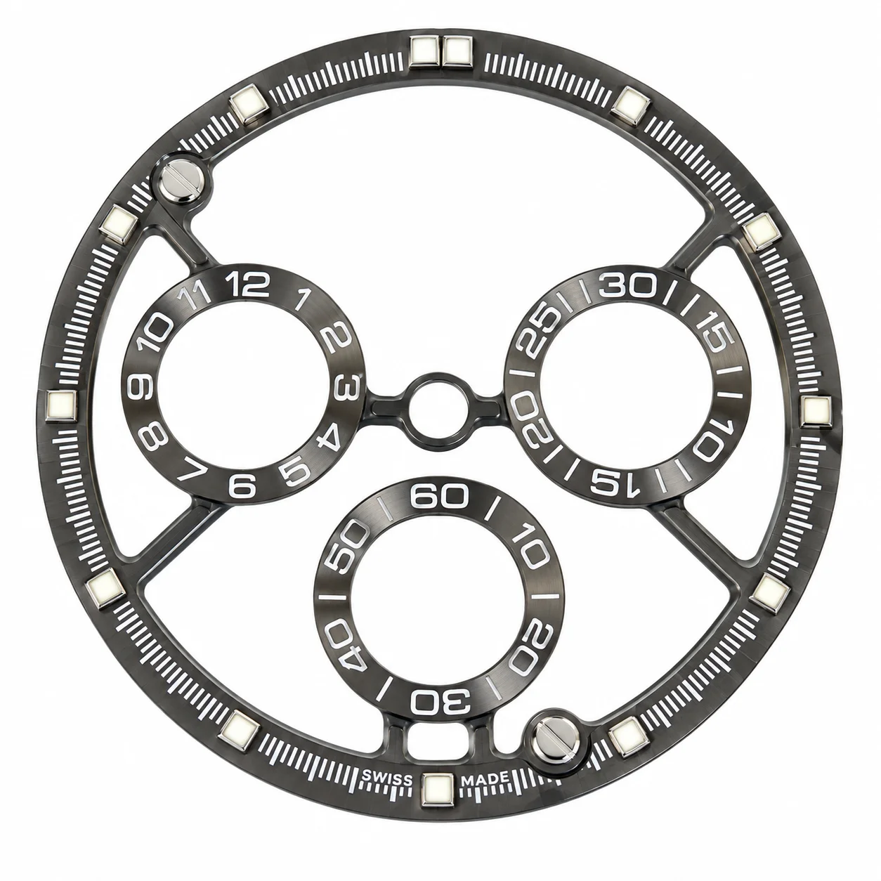 28.5mm Skeleton Watch Dial for 4130 SL4802 Movement Luminous Chronograph Dial Fit 38mm Carbon Fiber Watch Case DIY Watch Parts