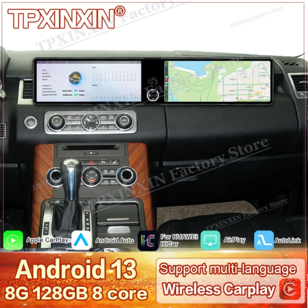 Android Auto For Range Rover Sport 2010~2013 8-Core Dual Screen Interaction Multimedia GPS Navigation Car Radio Stereo Head Unit