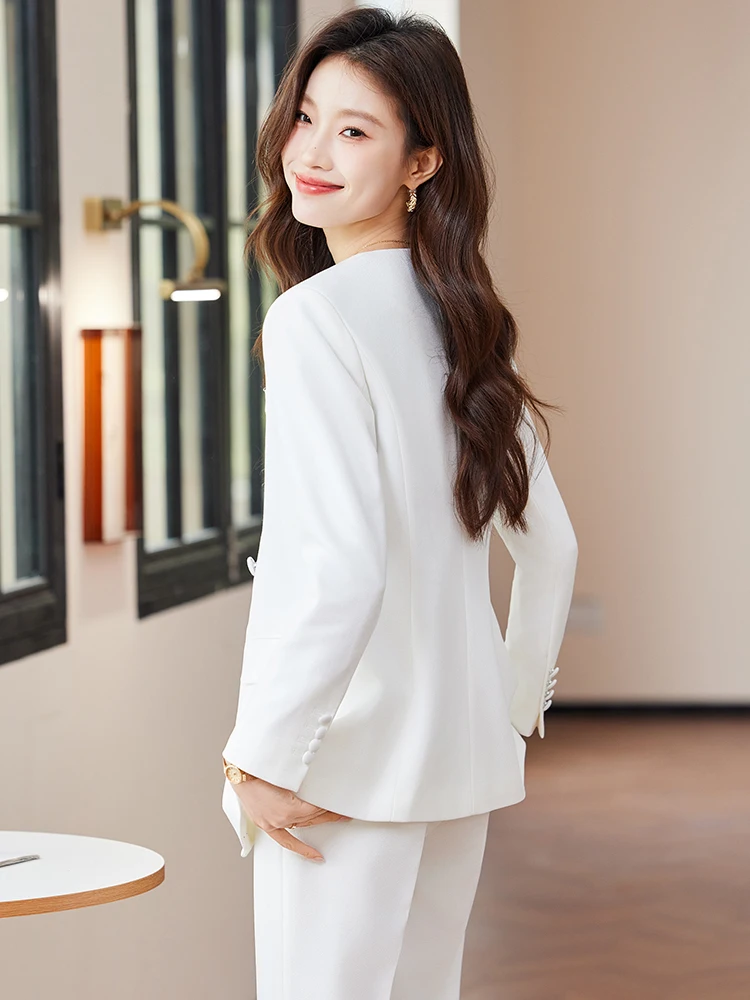 Alyssa Fashionable business women's suit, high-quality two-piece pants + blazer. Unique temperament, comfortable and stylish