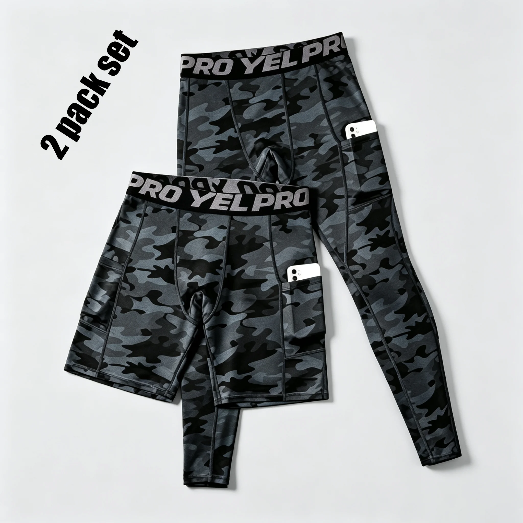 Running Gear Rain - Set di 2 Pantaloni da Corsa