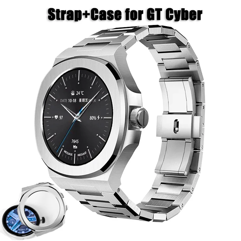 

Modification Strap Kit for HUAWEI GT Cyber Watchcase WatchBand Stainless Steel Bezel Wristband Replacement Metal Bracelet