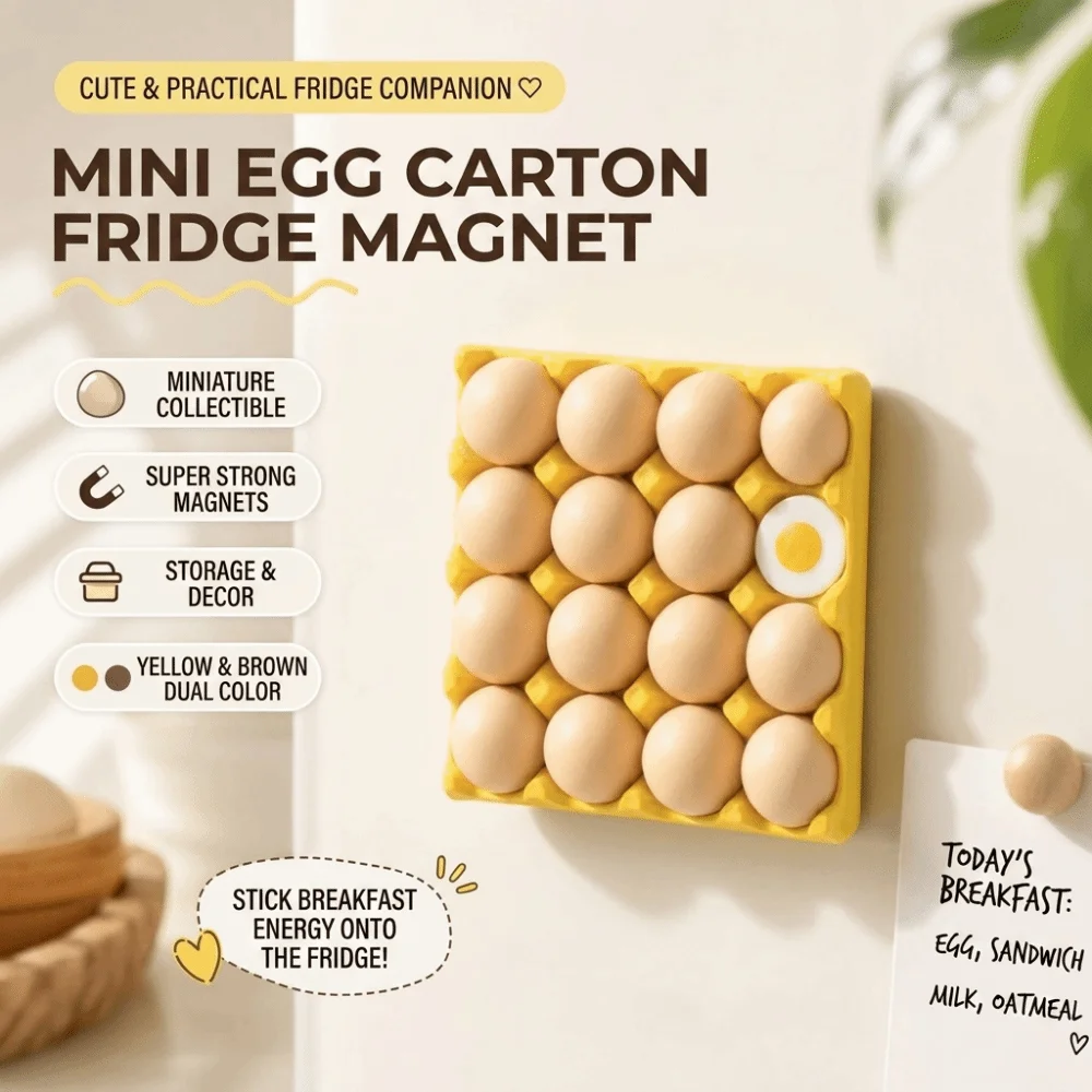 Magnetic Egg Tray Fridge Magnet Reusable Creative Design Photo Holder Magnet Egg Shape Egg Refrigerator Magnets Kitchen Decor