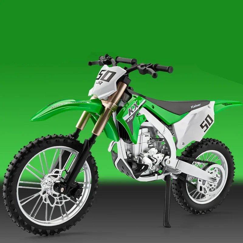 1:12 Kawasaki KX450 Alloy Sports Motorcycle Model Diecast Metal Mountain off-road Motorcycle Model Sound and Light Kids Toy Gift