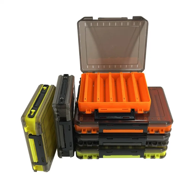 

Shrimp Outdoor Fishing Box Fishing Accessories Box Squid Jig Box Tackle Double Side Folio U Size Wooden Plastic Case for Fish