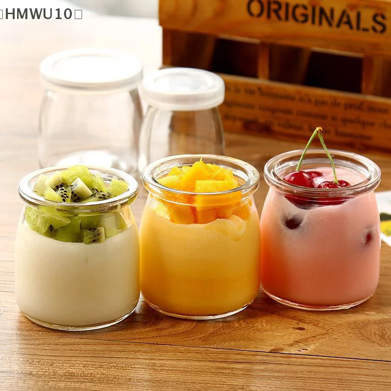 New Pudding Jars High Temperature Resistant Glass Bottle Yogurt Container Glass Wishing Bottle Different-sized Storage Cup​s