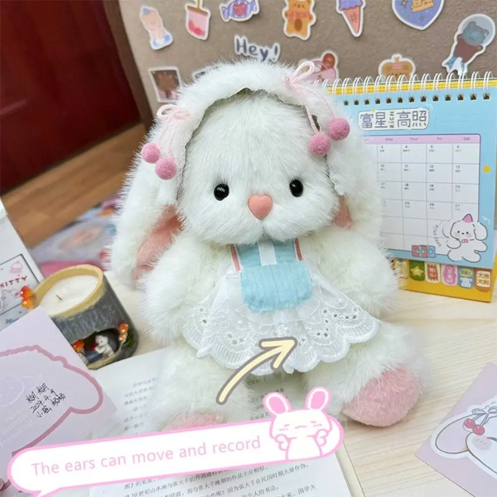 

Kawaii Ears Will Move DIY Handmade Rabbit Ruffl Dress Girlfriend Plush Recording Doll Cartoon Valentine's Day Gifts