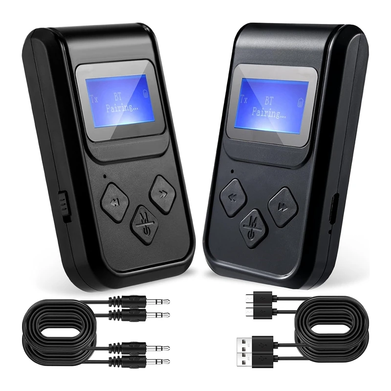 

2 PCS 4 In 1 In Flight Bluetooth Transmitter Receiver Low Latency Wireless Bluetooth Audio Adapter For Car Stereo System-AU47