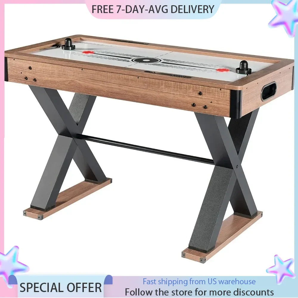 Air Hockey, 48-in Air Hockey Table with Slide Scorer, Pucks and Strikers, Indoor Family Recreation Game Room, Air Hockey