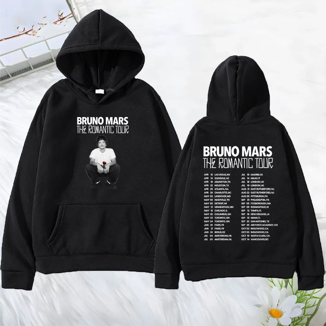 

Худи Bruno Mars The Romantic Tour 2026 осенне-зимней коллекции, унисекс, в стиле хип-хоп, с длинными рукавами, из флиса, новинка модной одежды.