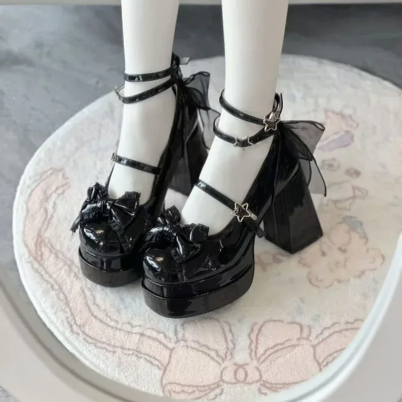 

2025 Spring Autumn Ladies Outdoor Stripper Night Club Platform Women Lolita Pumps Fashion Shallow High Heel Shoes
