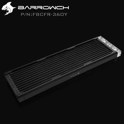 BARROWCH 240 360 Watercooler Radiator Copper, POM/Acrylic Modular Removable Edition, Chameleon Fish Series,Black/Silver