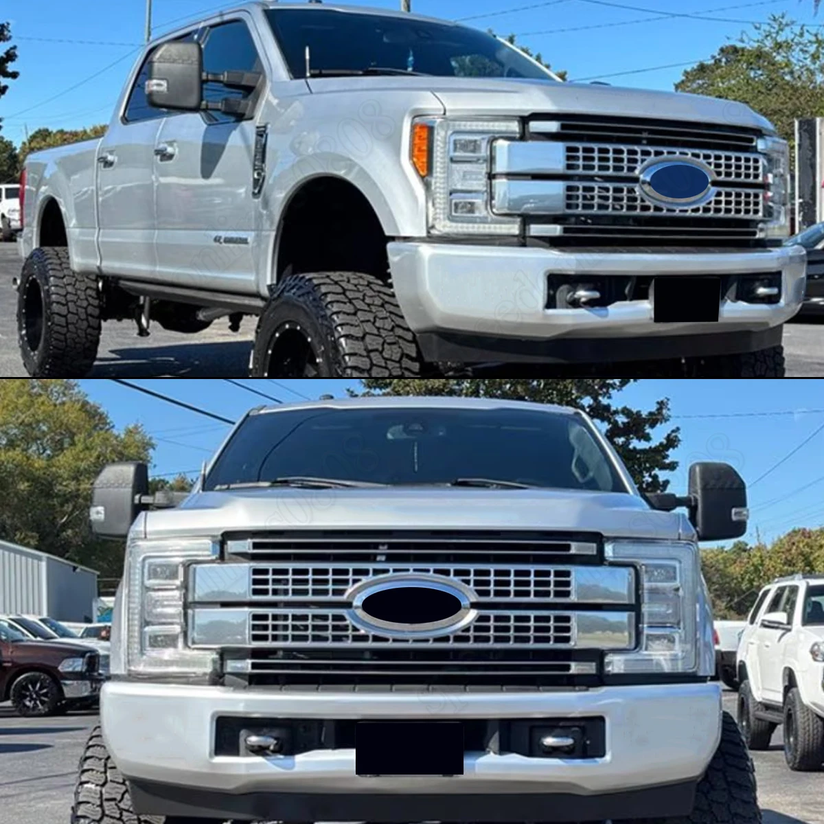 For 20172018 2019 Ford F250 F350 Super Duty Front Bumper W/O Fog Light Hole UX Ingot Silver Front Bumper Guard Assembly Magickit