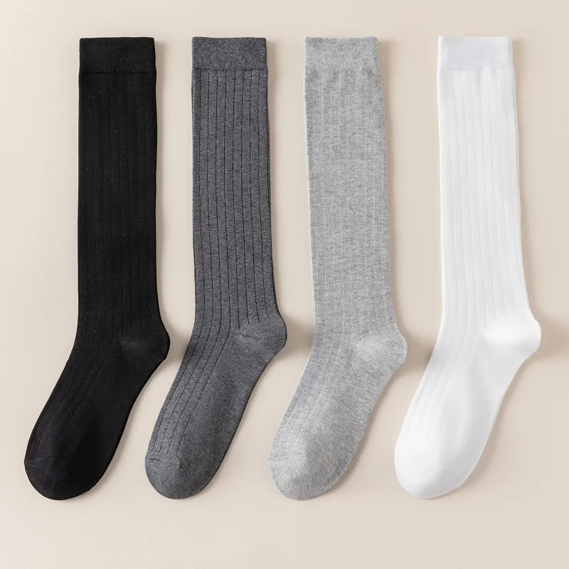 3/6 أزواج من الجوارب الرياضية القطنية عالية الجودة للرجال والنساء جوارب ضغط لدعم العجل باللون الأبيض لتشغيل كرة الطائرة وركوب الدراجات #6