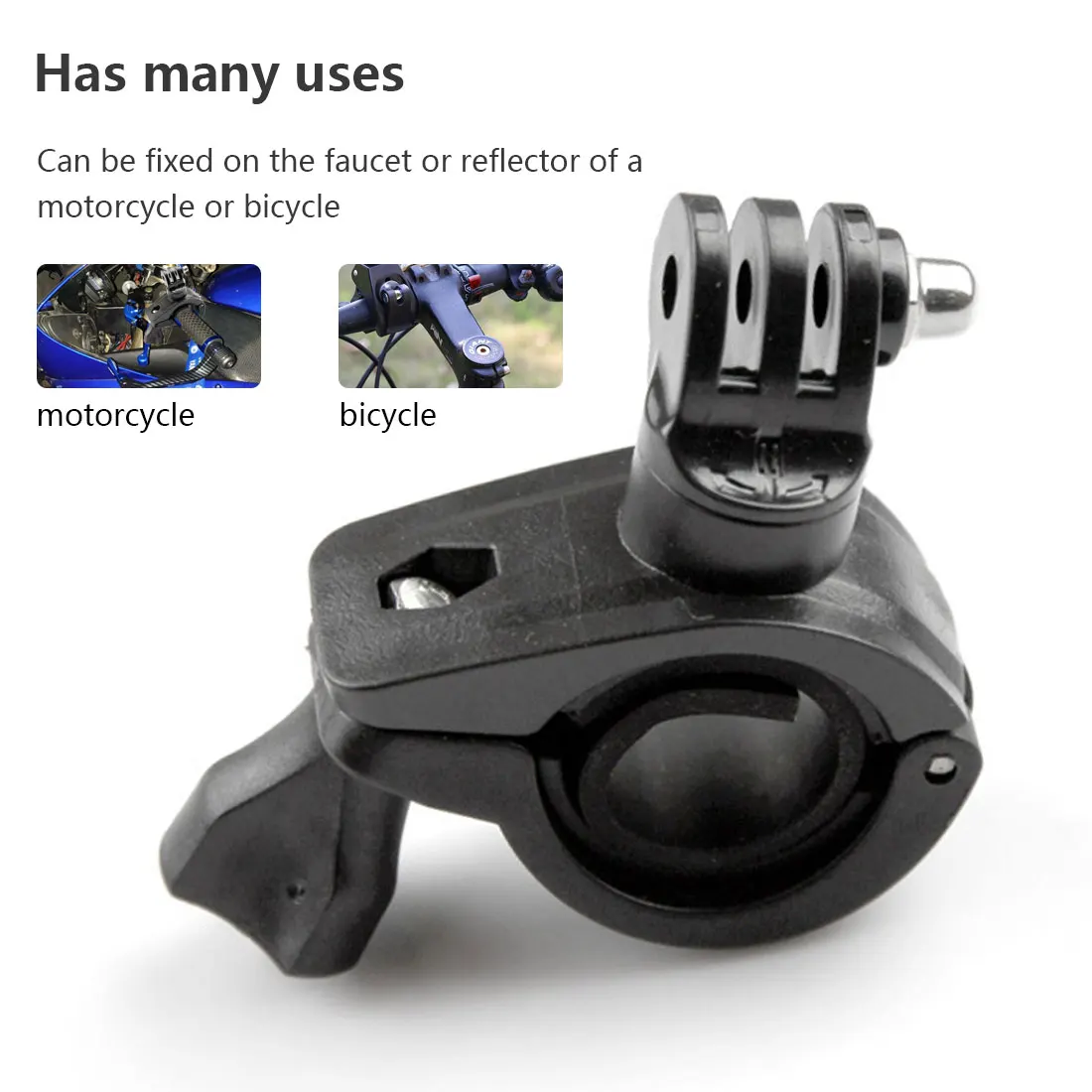 360 Degree Rotation Bicycle Motorcycle Handlebar Handle Bar Mount Holder For Gopro 12 11 10 9 8 7 6 5 4 DJI Osmo Action Camera