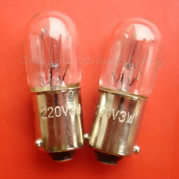 

2025 Miniature light 220v 3w ba9s t10x28 A315 GOOD 10pcs