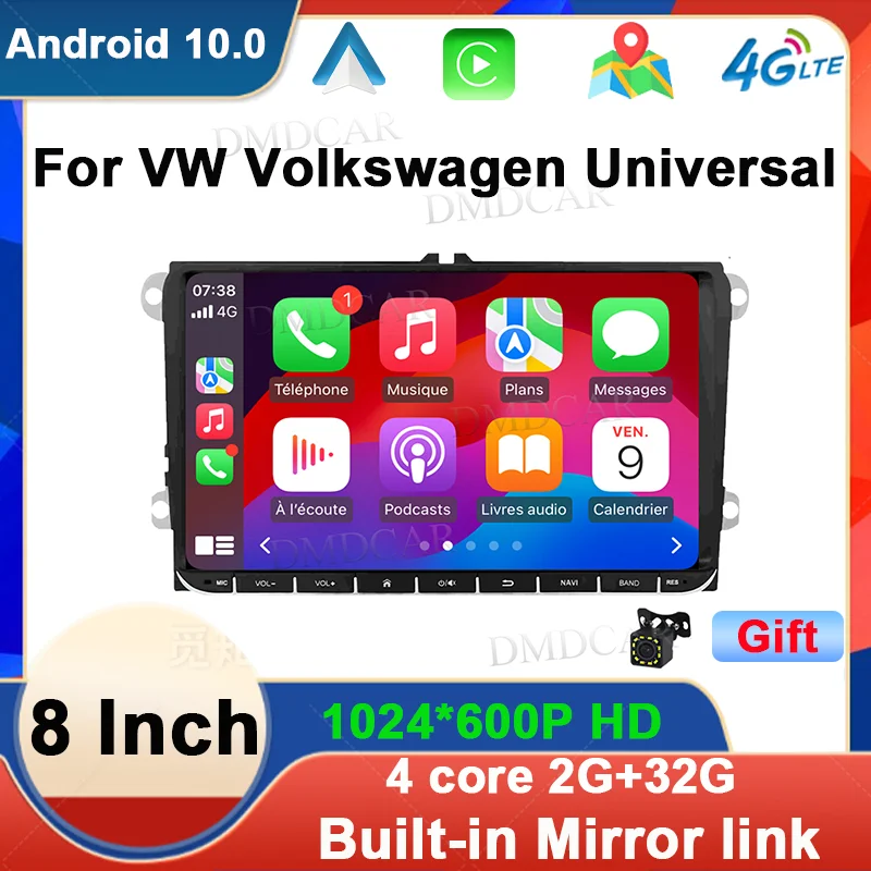 

8'' For VW Android 10 Carplay Car Radio Multimedia Player For Volkswagen Passat B6 B7 Golf Touran Polo Tiguan Jetta DVD Video 4G