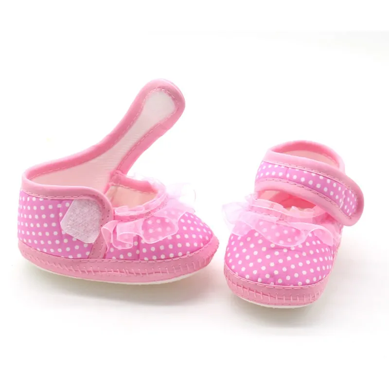 Dot Dot Gauze Soft Sole Non-Slip Baby Toddler Shoes Cotton Girls' Children'S Shoes Fashion Trend Baby Shoes 0-18 Months Old