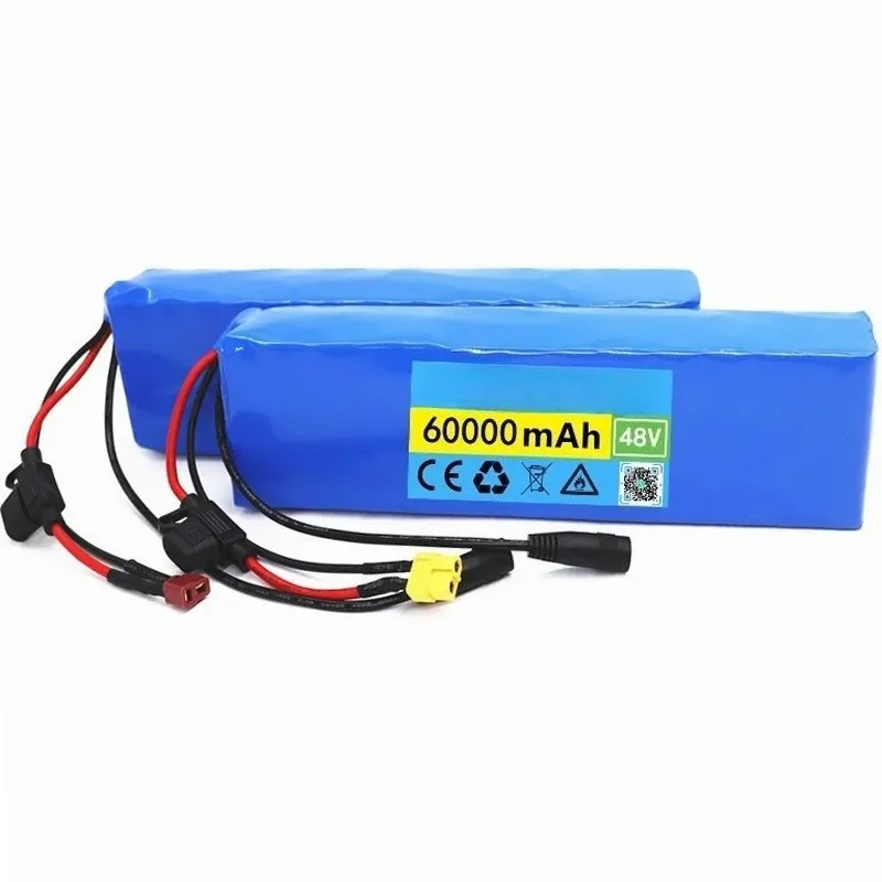 48V 60Ah 13S2P 18650 Battery Pack for Electric Bike Electric Scooter Ebike Rechargeable Lithium Battery BMS+54.6V2A Charger
