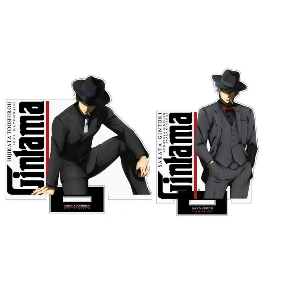 Loen Anime Store GinTama Toshiro Hijikata Gintoki Sakata Acrylic Stand Noir Ver AcrylicStand Desktop Decor Fans Gifts About15cm