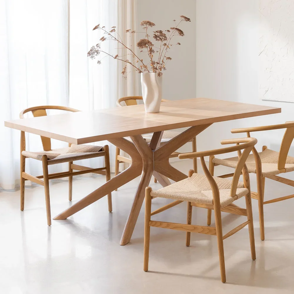 Restaurant tables and chairs for restaurant Round Dining Table Family Wood Dining Table 6 chairs