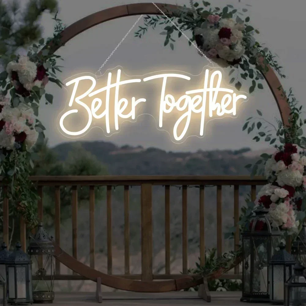 Better Together Neon Led Sign Wedding Decor Engagement Party Neon Sign LED Lights Bedroom Just Married Neon Sign LED Lights