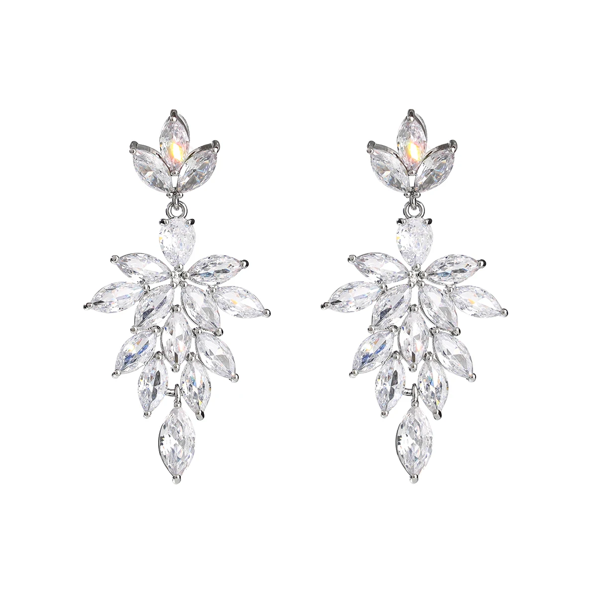 Sparkling Cubic Bridal Earrings  luxury micro-set zirconia Wedding Earrings