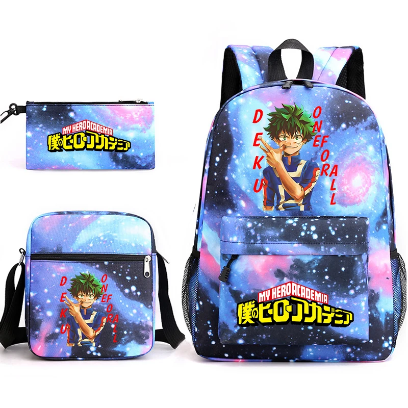 

My Hero Academia anime student school bag 3-piece set kids backpack pencil case shoulder bag set back to school gift