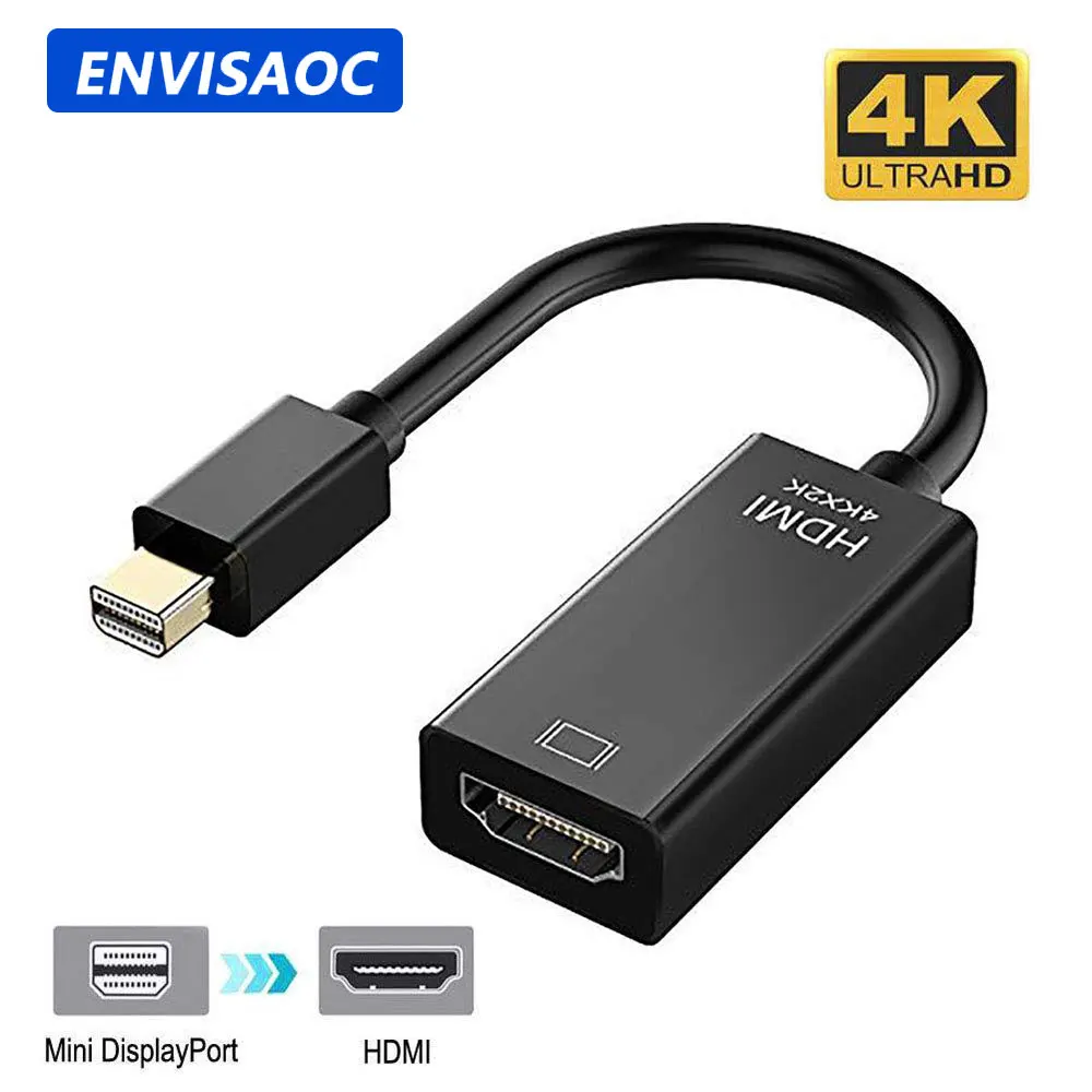 Mini dp thunderbolt para hdmi-conversor de conexão adaptador compatível 4k 2k 1080p para macbook superfície portátil tv monitor projetor