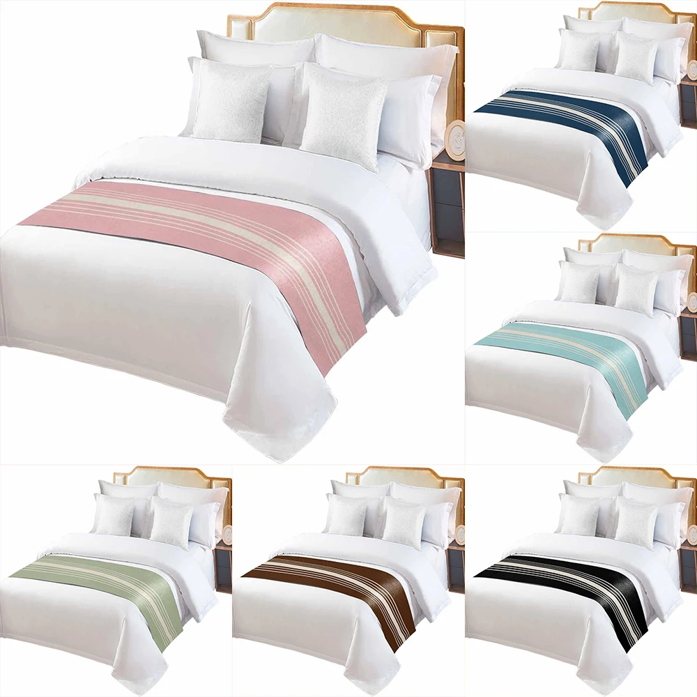 

2D Flat-1pc Pink Striped Hotel Bed flag , ,Used in hotels, home furnishing, bedding accessories.
