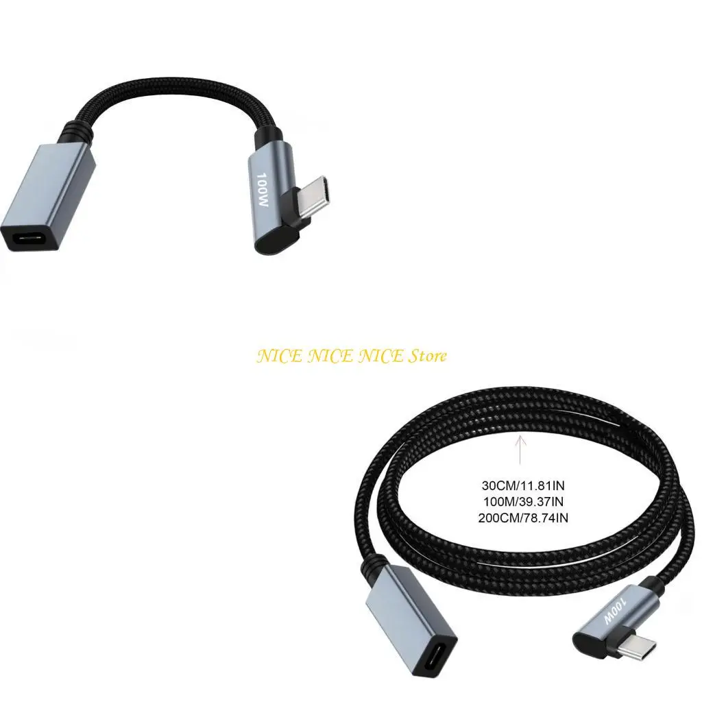 

Прямоугольный USB C-удлинитель Short, USB 3.1 Удлинитель Type-C LEAND 480 Мбит/с, 20 В/5А, 100 Вт мужского до самок