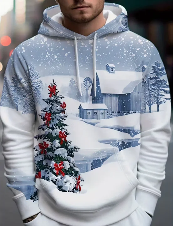 

Повседневная толстовка с капюшоном, толстовка с 3D принтом, рождественская уличная толстовка с капюшоном и длинными рукавами, пуловер большого размера, мужские толстовки