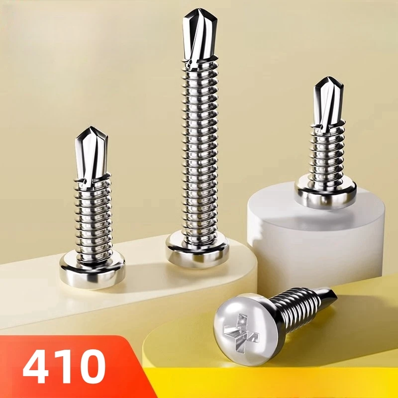 410 Round Phillips Stainless Steel Self Drilling Screw Thread Self Tapping Screw Bolt M3.5 M4.2 M4.8 Pan Head Sheet Metal Screws