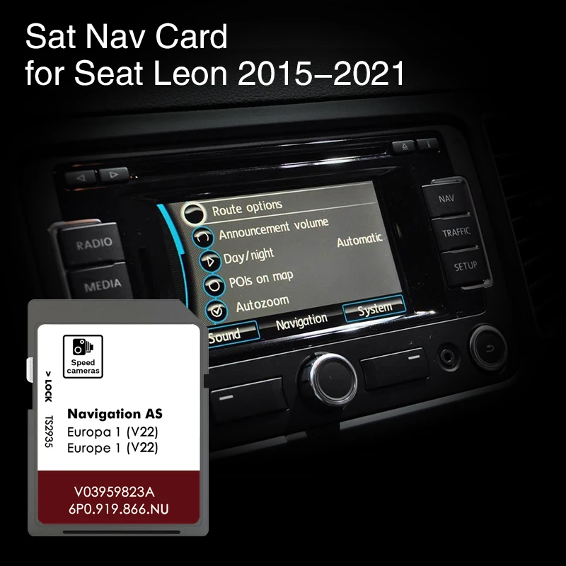 

Compatibity for Seat Leon from 2015 to 2020 Navi System Car Accessories Gps Navigation 32GB Sat Nav Europe Austria Norway Italy