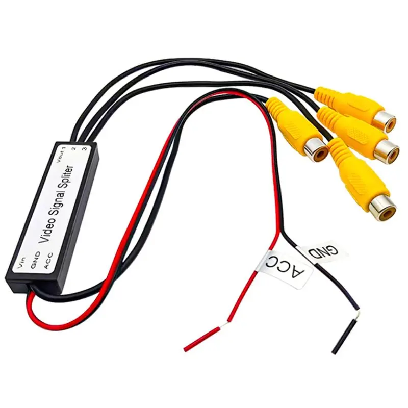 A02Q-AHD720P CVBS Video Signal Splitter 1 To 3 Output RCA Video Booster Amplifier Splitter For Car For TV, DVD, CCTV