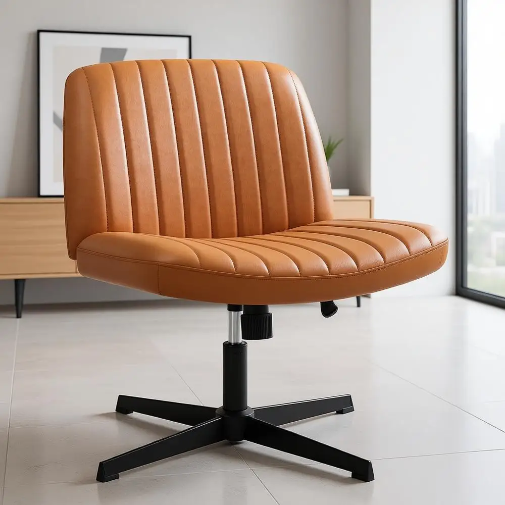 

Adjustable Swivel Desk Chair, Vanity Height, Wide Seat with Leatherette, Ideal for Computer Work or Home Use