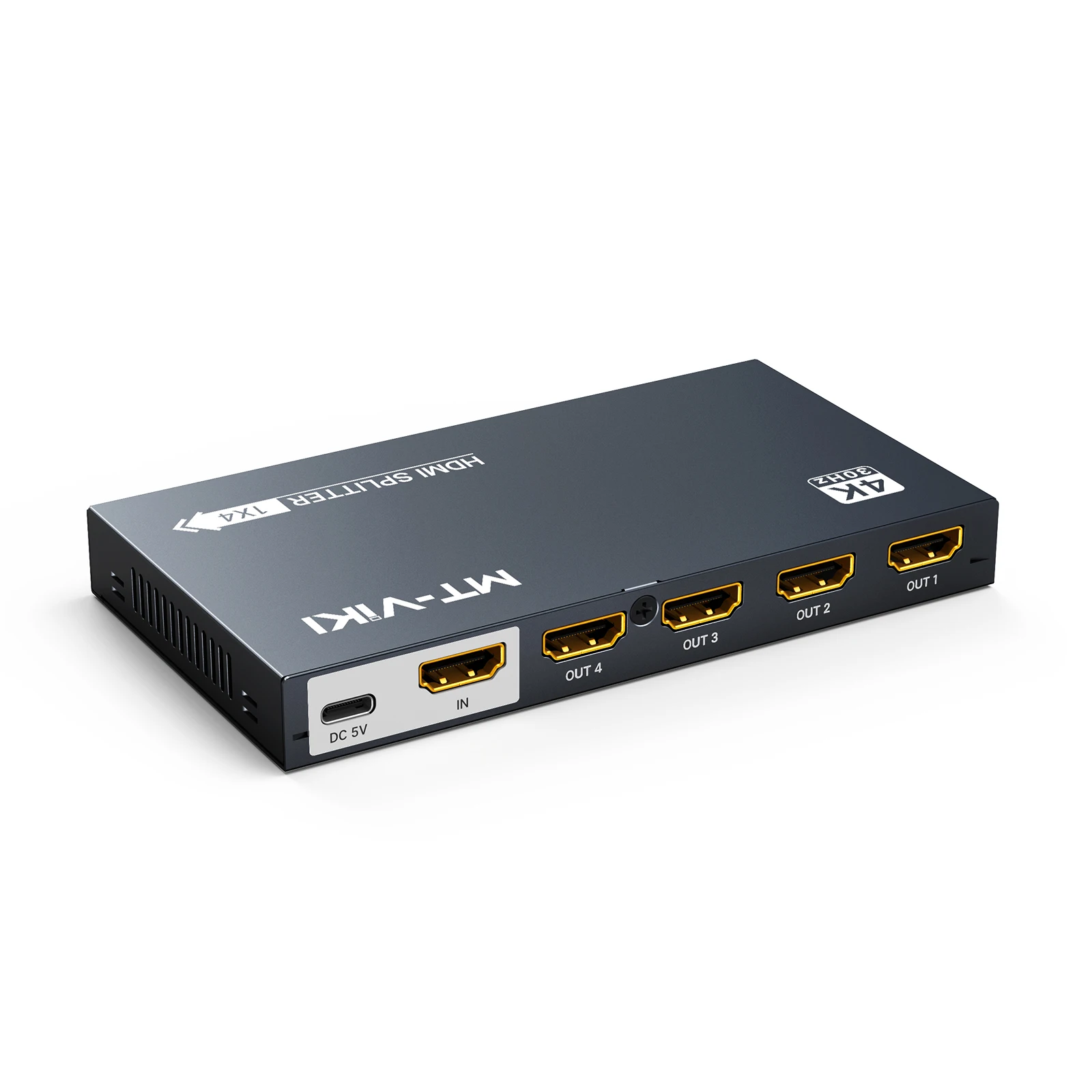 Slim 4K 30Hz HDMI Splitter 1 In 4 Out W/ USB C Power Cable, MT-VIKI Available For 1x2 1x4 1x8 1x16