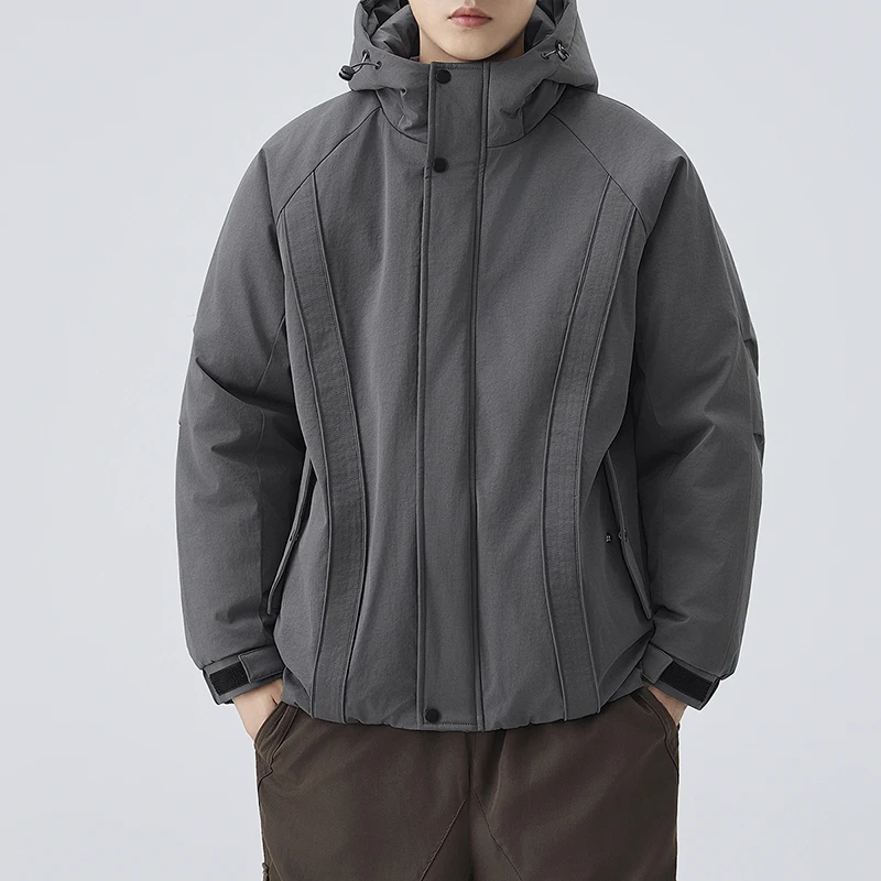 Winter Men's High Quality Youthful Vitality Hooded Parkas Solid Color Loose Thick Parka Jackets Men Casual Warm Waterproof Coats