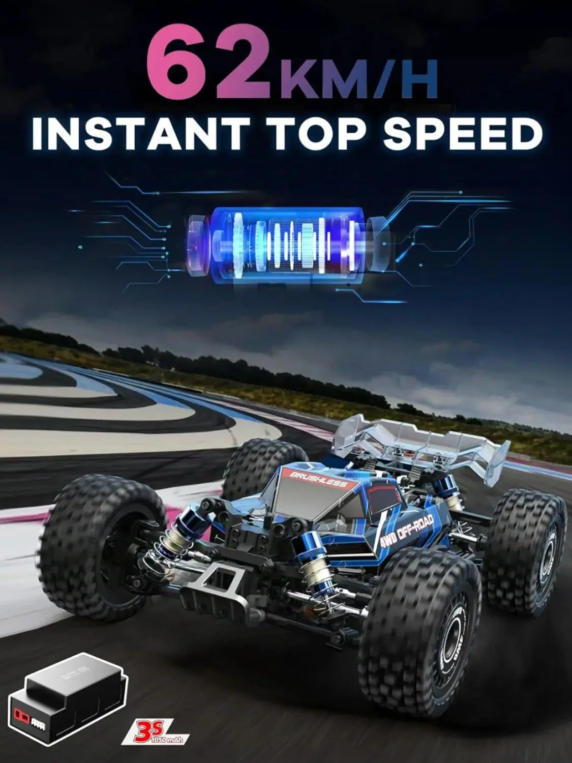 MJX Hyper Go 16207 1/16 borstelloze Rc auto 2.4G 4WD racewagen afstandsbediening vrachtwagen 70 km/u hoge snelheid off-road drift auto's jongen cadeau - afbeelding 2