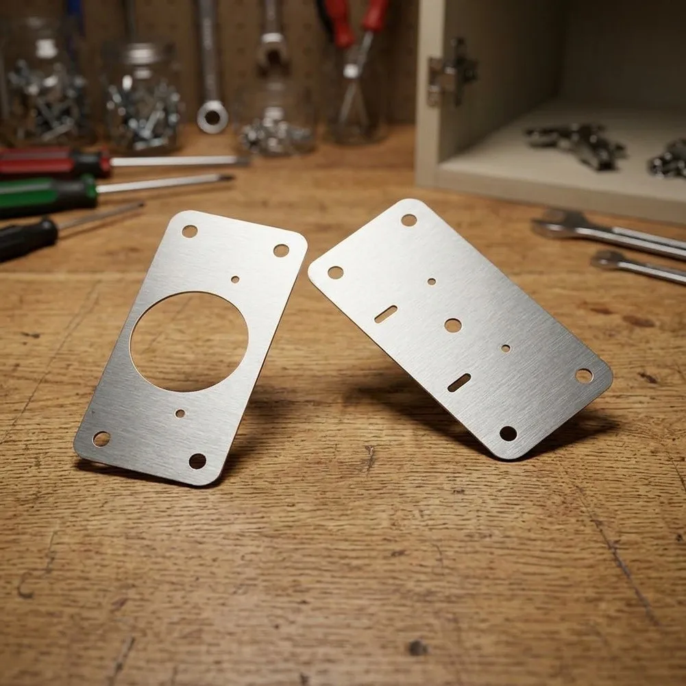 Cabinet Door Hinge Repair Plate Stainless Steel for Cupboard Door Reinforcement Compatible with Standard Hinge Mounting Holes