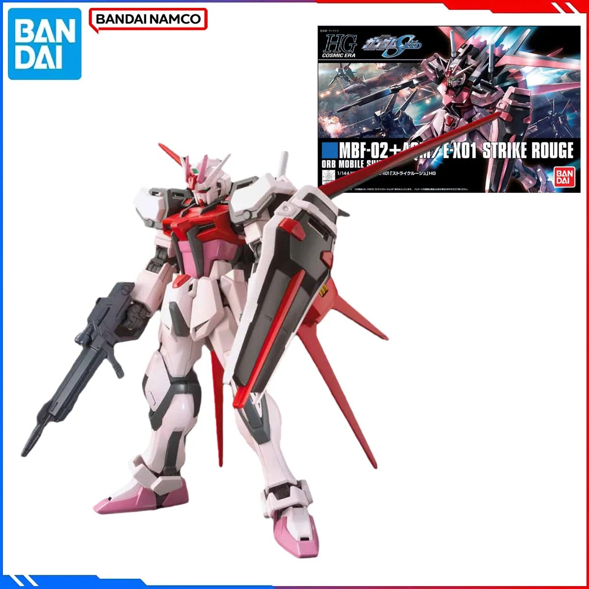 

Bandai оригинальные наборы моделей Gundam HGUC 1/144, аниме-фигурка MBF-02 + AQM/E-X01 Strike Rouge, экшн-фигурка, модель игрушки, подарок