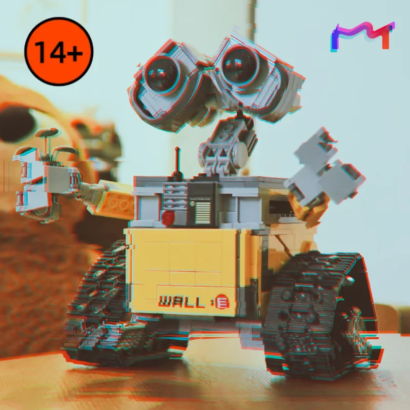 

687 шт. робот Disney Wall-E, строительные блоки для мобилизации, детские игрушки, сборка, домашний декор, модель игрушки, подарки на Рождество и день рождения