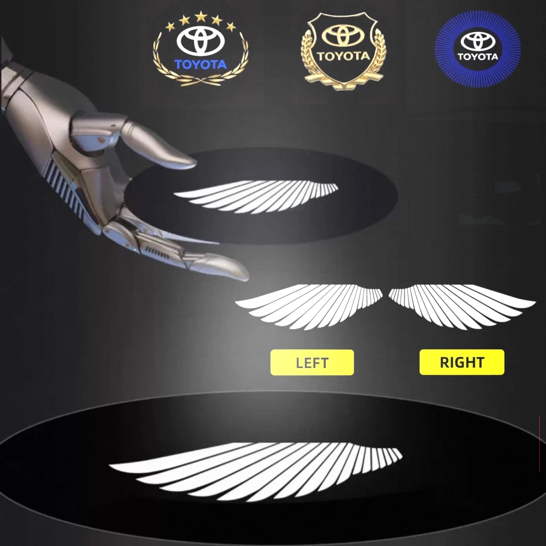 

2 шт. TOYOTA светодиодный проектор с логотипом крыла, дверь автомобиля, авто тень, приветственный свет для PRADO AVALON RAV4 Highlander Camry Corolla Prius GT86